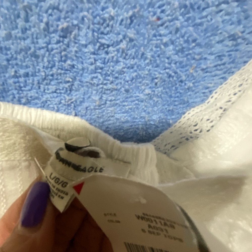 American EAGLE Blouse Color White Size L - Picture 8 of 9